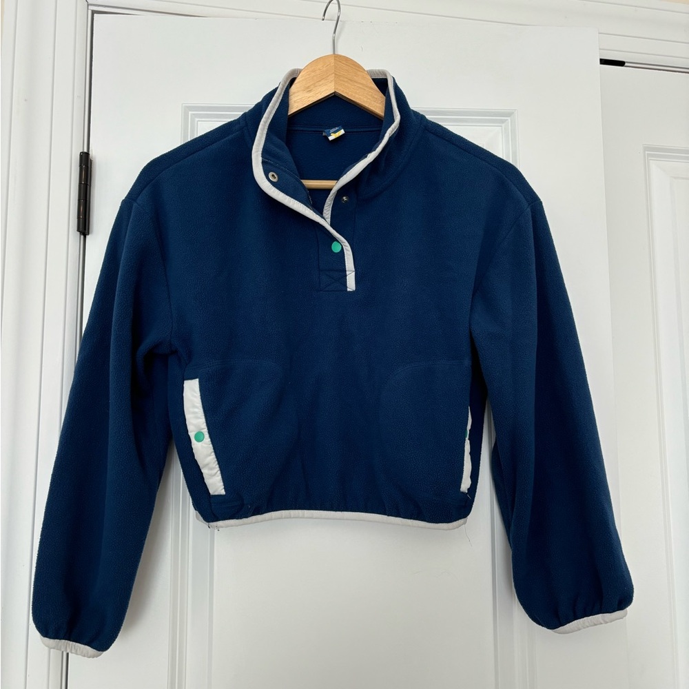 Old Navy Kids Blue Performance Fleece Half Zip Jacket Girls Size Large 10-12